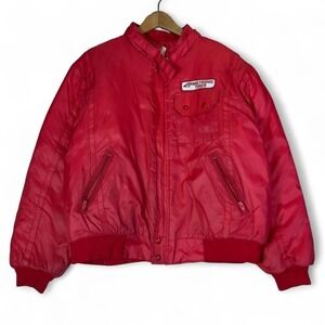Vintage Armstrong Tires Dick's Super Service Red Insulated Jacket